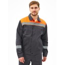 Костюм Липецк-1 СОП (тк.Смесовая,280) брюки, т.серый/оранжевый