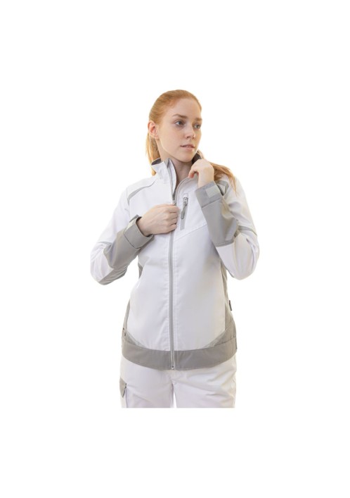 Женская летняя куртка Brodeks KS 228, белый/серый Женская летняя куртка Brodeks KS 228, белый/серый