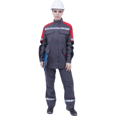 Куртка женская ХАЙ-ТЕК SAFETY летняя, серый/черный/красный