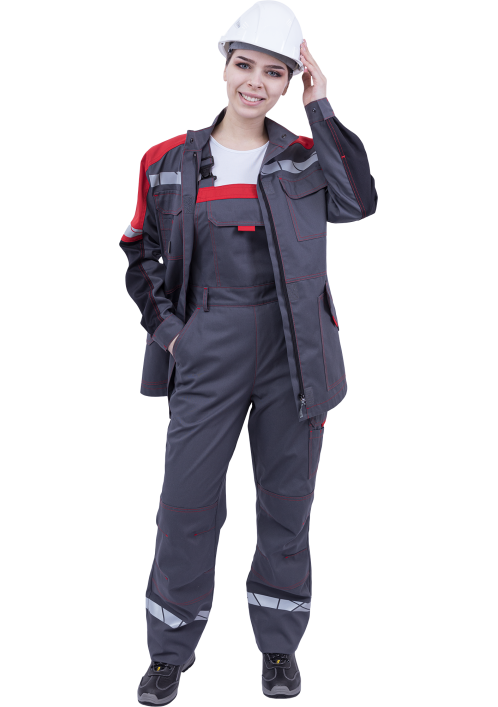 Куртка женская ХАЙ-ТЕК SAFETY летняя, серый/черный/красный Куртка женская ХАЙ-ТЕК SAFETY летняя, серый/черный/красный