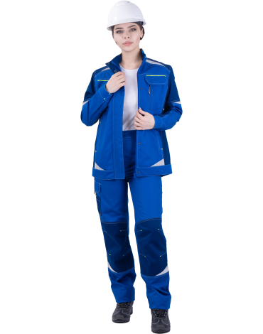 Куртка женская ТУРБО SAFETY летняя, т.синий/васильковый