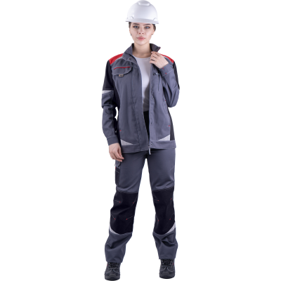Куртка женская ТУРБО SAFETY летняя, серый/черный/красный