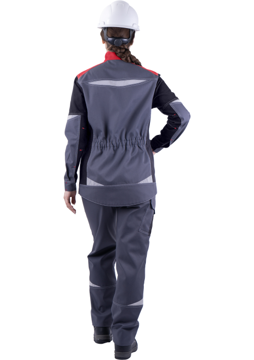 Куртка женская ТУРБО SAFETY летняя, серый/черный/красный Куртка женская ТУРБО SAFETY летняя, серый/черный/красный