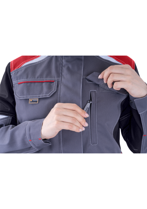 Куртка женская ТУРБО SAFETY летняя, серый/черный/красный Куртка женская ТУРБО SAFETY летняя, серый/черный/красный
