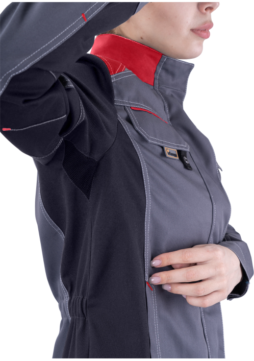 Куртка женская ТУРБО SAFETY летняя, серый/черный/красный Куртка женская ТУРБО SAFETY летняя, серый/черный/красный