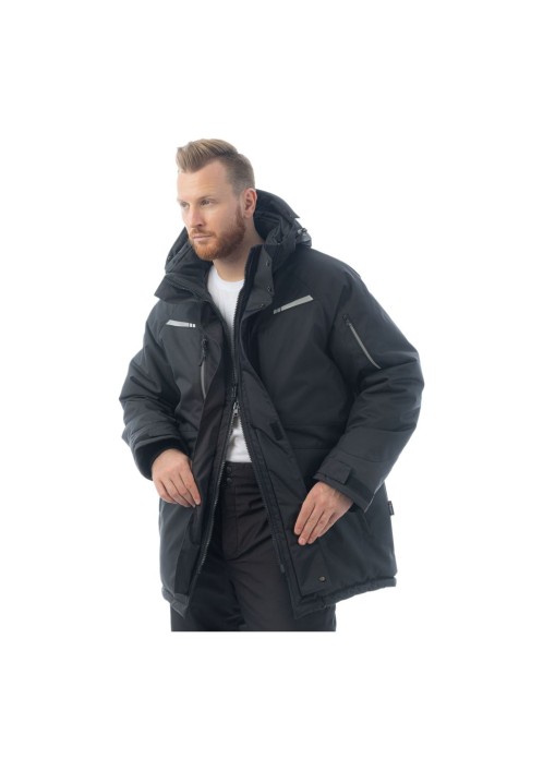 Зимняя куртка-парка Brodeks KW215, черный  Зимняя куртка-парка Brodeks KW215, черный