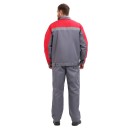 Костюм мужской "Оптимальный" летний с брюками серый/красный
