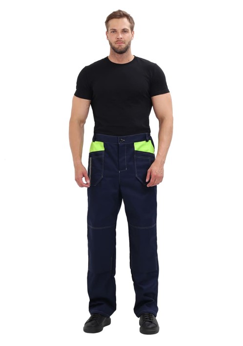 Костюм мужской "Оптимальный" летний с брюками т.синий/лимонный Костюм мужской "Оптимальный" летний с брюками т.синий/лимонный