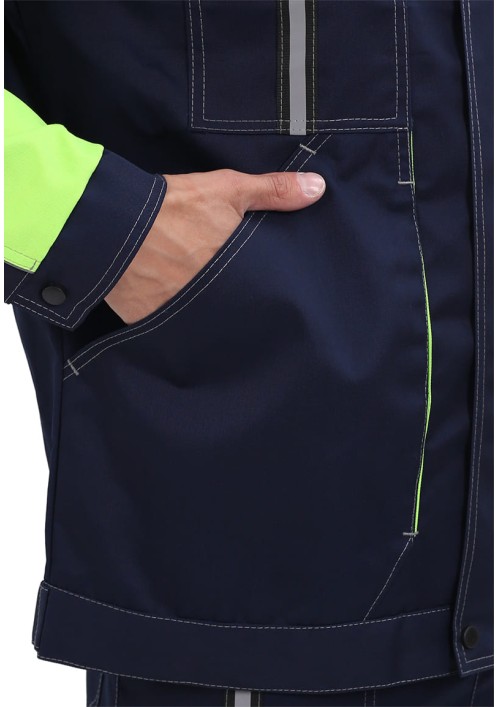 Костюм мужской "Оптимальный" летний с брюками т.синий/лимонный Костюм мужской "Оптимальный" летний с брюками т.синий/лимонный