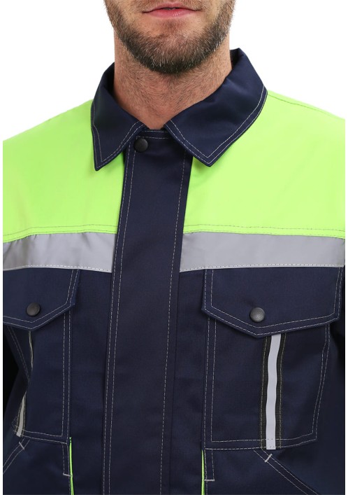 Костюм мужской "Оптимальный" летний с брюками т.синий/лимонный Костюм мужской "Оптимальный" летний с брюками т.синий/лимонный