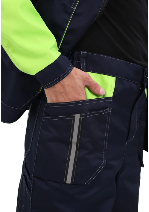 Костюм мужской "Оптимальный" летний с брюками т.синий/лимонный Костюм мужской "Оптимальный" летний с брюками т.синий/лимонный