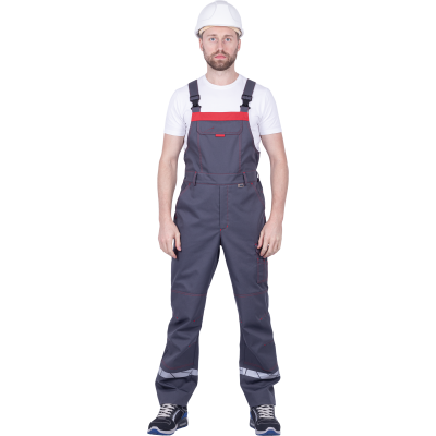 Полукомбинезон ХАЙ-ТЕК SAFETY летний, серый/красный