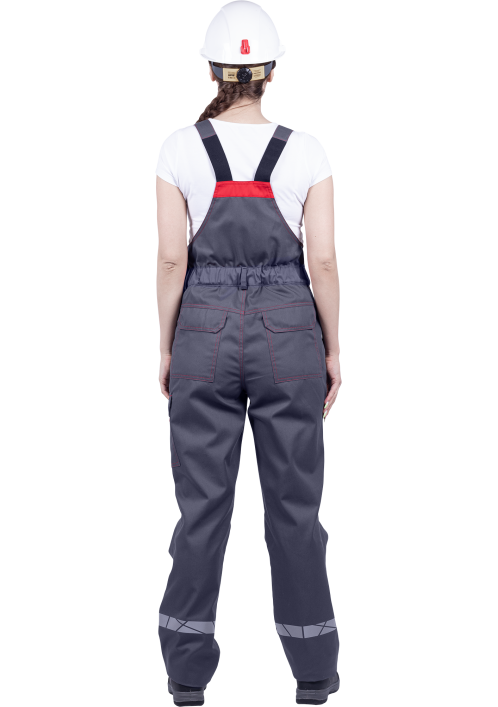 Полукомбинезон женский ХАЙ-ТЕК SAFETY летний, серый/красный Полукомбинезон женский ХАЙ-ТЕК SAFETY летний, серый/красный