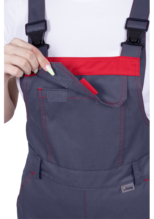 Полукомбинезон женский ХАЙ-ТЕК SAFETY летний, серый/красный Полукомбинезон женский ХАЙ-ТЕК SAFETY летний, серый/красный