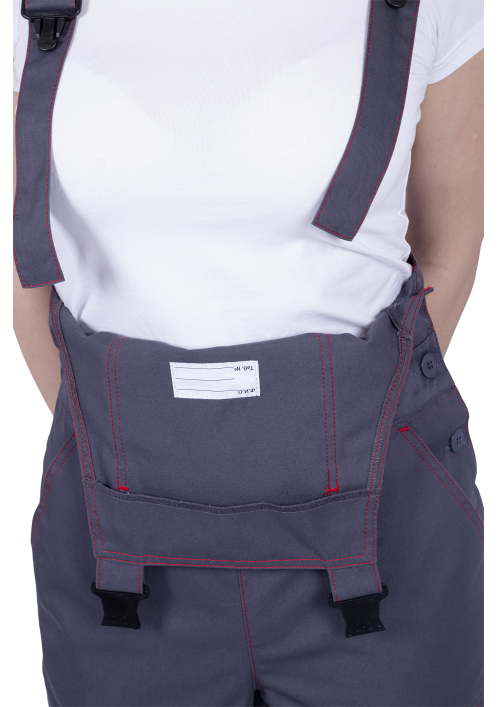 Полукомбинезон женский ХАЙ-ТЕК SAFETY летний, серый/красный Полукомбинезон женский ХАЙ-ТЕК SAFETY летний, серый/красный