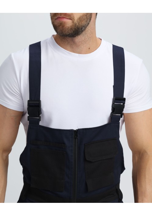 Полукомбинезон Милан(тк.Смесовая,270), т.синий/черный  Полукомбинезон Милан(тк.Смесовая,270), т.синий/черный