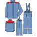 Костюм сварщика зимний Ворк-М (1 кл.защиты, 100% ХБ) брюки, синий/красный