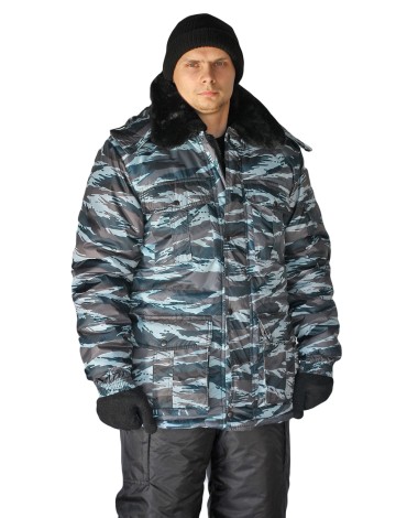 Куртка мужская "Охрана" зимняя кмф серый "вихрь"