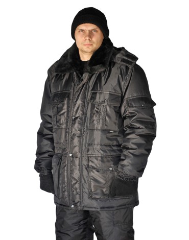 Мужская черная куртка охранника