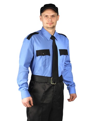 Мужская рубашка охранника с длинным рукавом