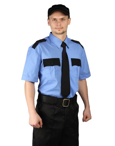 Мужская рубашка охранника с коротким рукавом