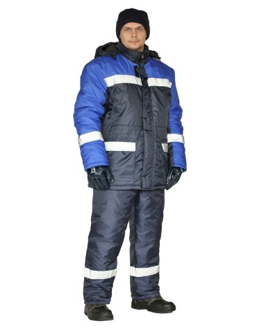 Костюм зимний "Скандин-СОП" куртка/полукомб. цвет: т.синий/василек