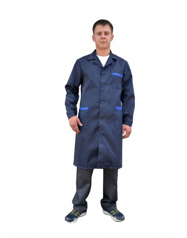 Халат мужской Технолог, т.синий/васильковый