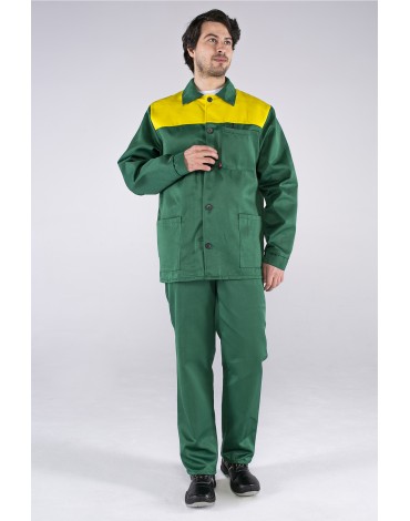 Костюм Стандарт (тк.Смесовая,210) брюки, зеленый/желтый