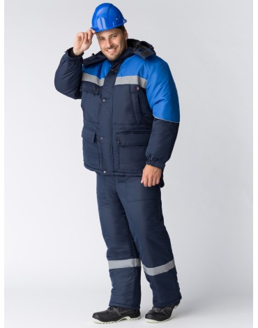 Костюм зимний Сибер СОП (Балтекс, 210) п/к, темно-синий/васильковый