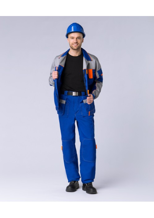 Костюм Союз-Профессионал-1 (тк.Смесовая,240) брюки, васильковый/св.серый/оранжевый Костюм Союз-Профессионал-1 (тк.Смесовая,240) брюки, васильковый/св.серый/оранжевый