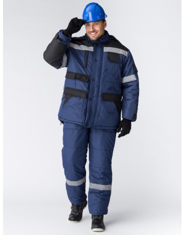 Костюм зимний Беркут (Таслан) п/к, темно-синий/черный