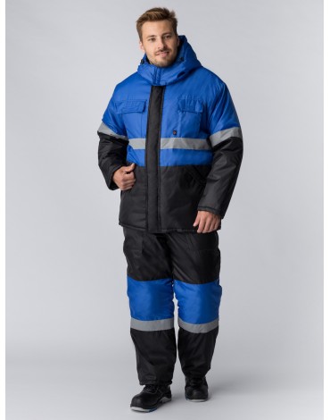 Костюм зимний Профи (Оксфорд) п/к, васильковый/черный
